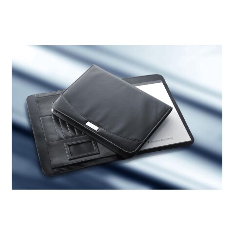 Charles Dickens Dokumentenmappe &#039;Nancy&#039; mit Metall-Label und Hülle aus Kunstleder Schwarz | ohne Werbeanbringung | Nicht verfügbar | Nicht verfügbar