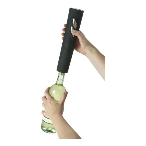 Elektrischer Wein-Flaschenöffner &#039;Reserva&#039; aus Kunststoff Schwarz | ohne Werbeanbringung | Nicht verfügbar | Nicht verfügbar