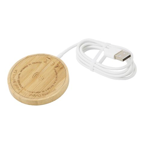 Wireless-Ladegerät aus Bambus inkl. Kabel hellbraun | ohne Werbeanbringung | Nicht verfügbar | Nicht verfügbar