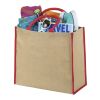 The Large Jute Tragetasche Priority | natur-rot | 1-farbiger Siebdruck | Rückseite | 280 mm x 220 mm
