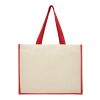 Varai Canvas und Jute Einkaufstasche rot
