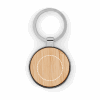 GASTON ROUND. Schlüsselanhänger aus Eisen in runder Form aus Zink und Bambu Natur | ohne Werbeanbringung | Nicht verfügbar | Nicht verfügbar