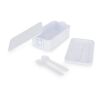 Doppelte Lunchbox mit Besteck Weiss