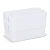 Doppelte Lunchbox mit Besteck Weiss