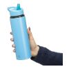 Recycelte Trinkflasche aus Edelstahl (500 ml) Zeno Orange | ohne Werbeanbringung | Nicht verfügbar | Nicht verfügbar