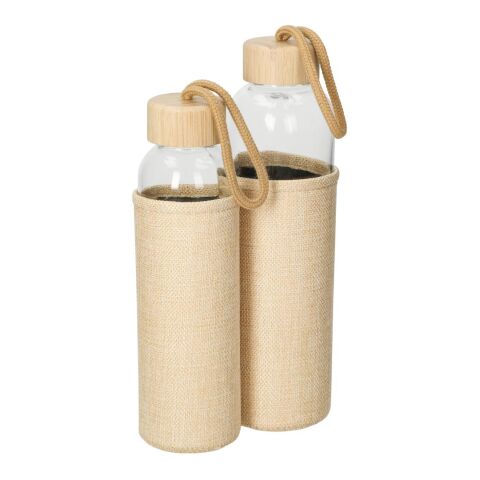 Glasflasche mit Hülle "Natural", 0,7l transparent | ohne Werbeanbringung | Nicht verfügbar | Nicht verfügbar