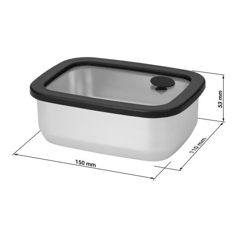 Edelstahl-Lunchbox mit Glasdeckel "RILO", 550 ml silber | ohne Werbeanbringung | Nicht verfügbar | Nicht verfügbar