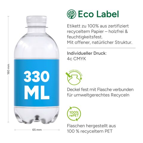 330 ml Vitaminwasser "Zitrone-Kaktus" - Eco Label ohne Werbeanbringung