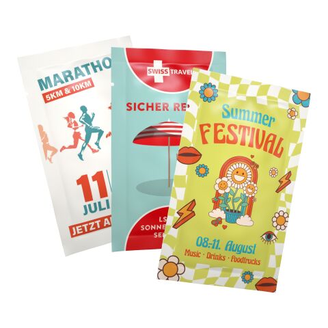 10 ml Sonnenmilch LSF 30 sensitiv (Sachet) - Soft Touch Print Weiß | ohne Werbeanbringung