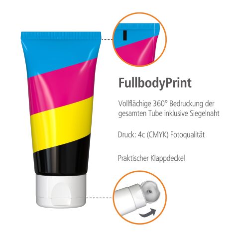 50 ml Tube - Sportgel - FullbodyPrint Weiß | ohne Werbeanbringung