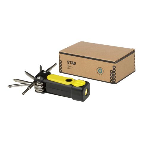Octo 8-in-1 Schraubenzieher-Set aus recyceltem RCS Kunststoff mit Taschenlampe Standard | gelb | ohne Werbeanbringung | Nicht verfügbar | Nicht verfügbar