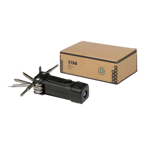 Octo 8-in-1 Schraubenzieher-Set aus recyceltem RCS Kunststoff mit Taschenlampe Standard | Schwarz | ohne Werbeanbringung | Nicht verfügbar | Nicht verfügbar