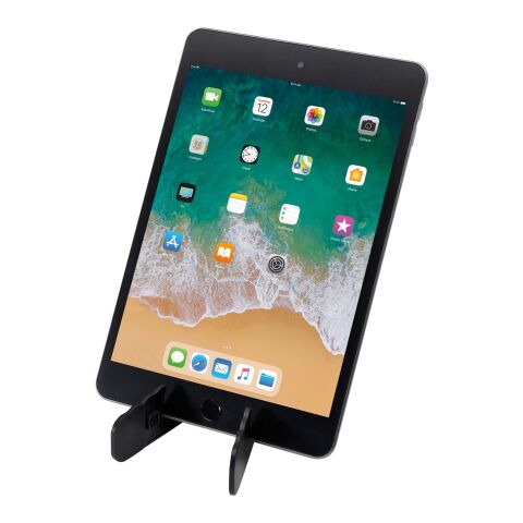 Buna faltbare Tablet- und Smartphonehalterung aus recyceltem Kunststoff Standard | schwarz | ohne Werbeanbringung | Nicht verfügbar | Nicht verfügbar