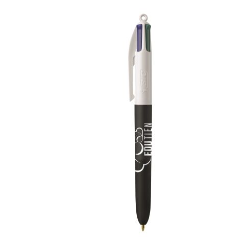 BIC® 4 Colours Soft weiss-schwarz | 1-farbiger Siebdruck | Upper Part-gegenüber vom Clip | 22.00 mm x 10.00 mm