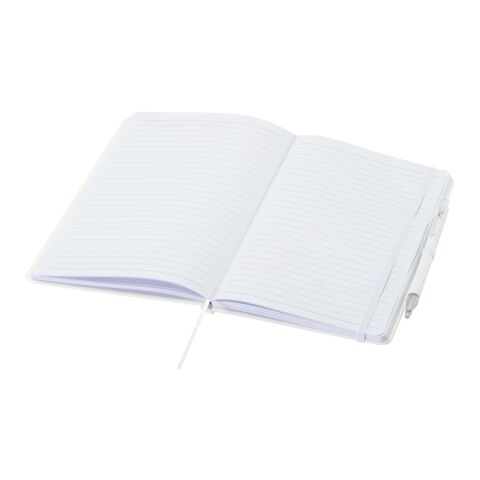 Spectrum Set A5 Hardcover Notizbuch aus Recyclingpapier und einem Kugelschreiber weiß
