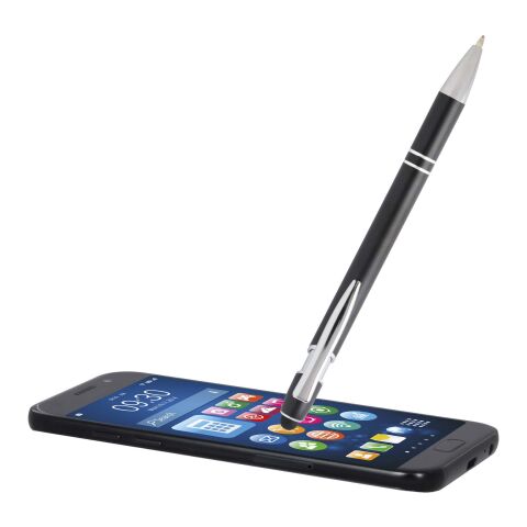 Kish Kugelschreiber mit silbernem Finish (blaue Mine) Standard | Schwarz | ohne Werbeanbringung | Nicht verfügbar | Nicht verfügbar