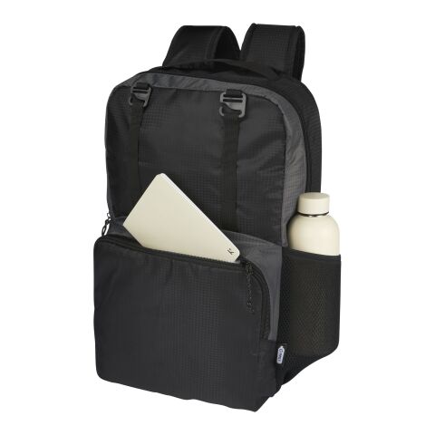 Trailhead 15&quot; GRS recycelter zweifarbiger Laptop-Rucksack 14 L Standard | schwarz-grau | ohne Werbeanbringung | Nicht verfügbar | Nicht verfügbar | Nicht verfügbar