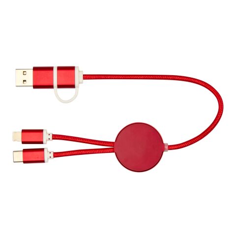 Alasia 30 cm 5-in-1 Kabel aus recyceltem Kunststoff für Datenübertragung und 27W Schnellladung Standard | rot | ohne Werbeanbringung | Nicht verfügbar | Nicht verfügbar