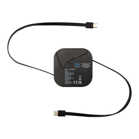 Gloas Aufrollbares 5 in 1 Kabel aus Recyclingmaterial mit Datensynchronisierung und 100 W Schnellladefunktion sowie Smartphone Toolkit Standard | schwarz | ohne Werbeanbringung | Nicht verfügbar | Nicht verfügbar