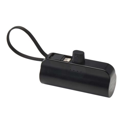 Alnair 10 W 5000 mAh Typ C Powerbank aus recyceltem Kunststoff mit integriertem Klappständer und 2 in 1 Kabel schwarz