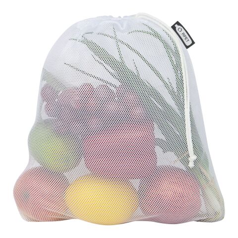 3er-Set recycelter Polyester-Zuziehbeutel weiß | Sublimation | All-over 3. Tasche | 150 mm x 420 mm