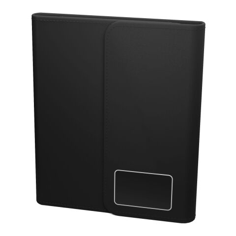 SCX.design O18 A5 Notizbuch mit kabelloser 5W Powerbank mit 4000 mAh und Leuchtlogo schwarz | ohne Werbeanbringung | Nicht verfügbar | Nicht verfügbar