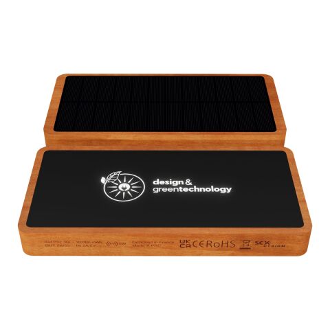 SCX.design P32 Solar-Powerbank 10.000 mAh mit Leuchtlogo holz | ohne Werbeanbringung | Nicht verfügbar | Nicht verfügbar