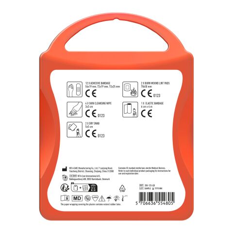 mykit, first aid, kit rot | 1-farbiger Digitaler Aufkleber | Vorderseite | 90 mm x 127 mm