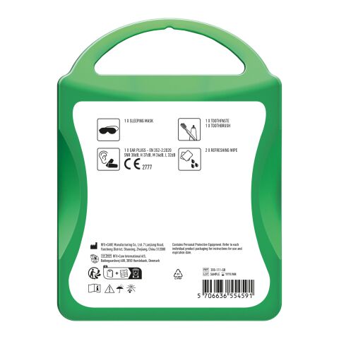 MyKit Flugzeug Reiseset transparent grün | ohne Werbeanbringung | Nicht verfügbar | Nicht verfügbar