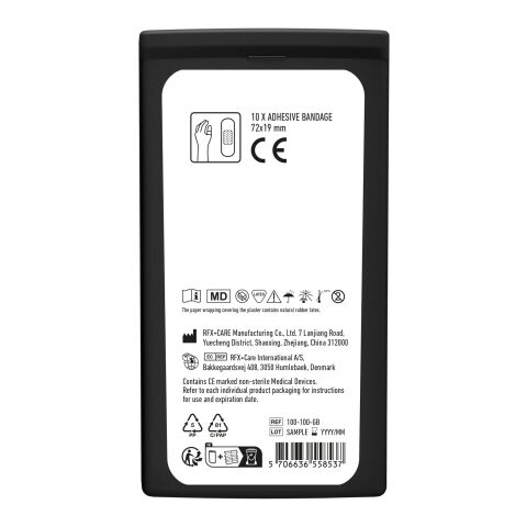 MiniKit Pflaster schwarz | 1-farbiger Digitaler Aufkleber | Vorderseite | 39 mm x 82 mm