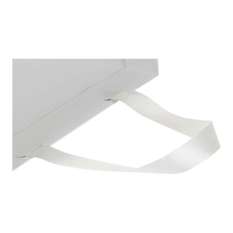 Smartfold Papiertüte, 230 g/m², mit Bandgriffen und Glanzlaminierung – 24 x 10 x 32 cm weiß