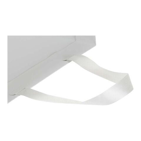Smartfold Papiertüte, 230 g/m², mit Bandgriffen und matter Laminierung – 31 x 12 x 31 cm weiß
