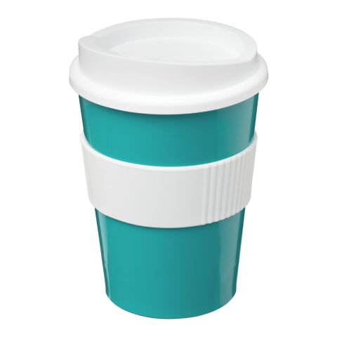 Americano® Medio 300 ml Becher mit Schutzring aquablau-weiss | ohne Werbeanbringung | Nicht verfügbar | Nicht verfügbar