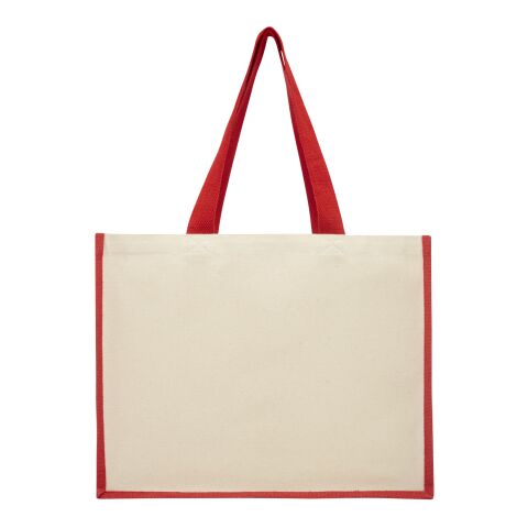 Varai Canvas und Jute Einkaufstasche rot