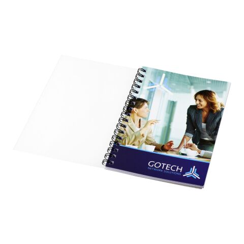 Desk-Mate® A6 Notizbuch Wire-O-Bindung Kunststoff-Umschlag weiß-schwarz | 50 pages | ohne Werbeanbringung | Nicht verfügbar | Nicht verfügbar