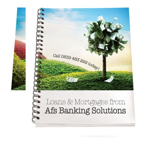 Desk-Mate® A4 Notizbuch Kunststoffumschlag - blanko weiß-schwarz | ohne Werbeanbringung | Nicht verfügbar | Nicht verfügbar