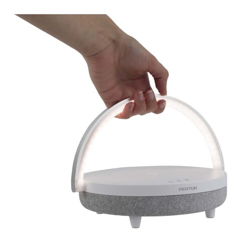 Prixton 10W 4-in-1 Bluetooth®-Lautsprecher mit LED-Licht und kabelloser Ladestation Standard | weiß | ohne Werbeanbringung | Nicht verfügbar | Nicht verfügbar