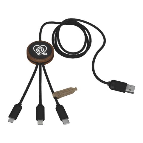 SCX.design C36 3-in-1 rPET erweitertes Ladekabel mit Leuchtlogo in rundem Bambusgehäuse Standard | holz | ohne Werbeanbringung | Nicht verfügbar | Nicht verfügbar