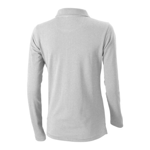 Oakville Damen-Polo, langärmlig Standard | grau meliert | XS | ohne Werbeanbringung | Nicht verfügbar | Nicht verfügbar | Nicht verfügbar