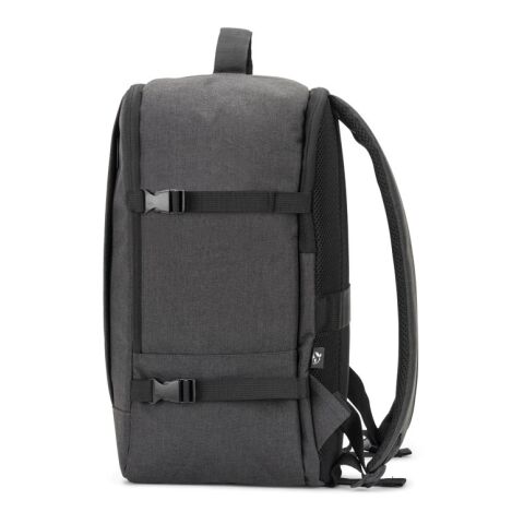 CIES. Rucksack, entwickelt um die von den Fluggesellschaften geforderten Massvorgaben zu erfüllen, aus hochdichtem, recyceltem 600D-Polyester Dunkelgrau | ohne Werbeanbringung | Nicht verfügbar | Nicht verfügbar | Nicht verfügbar