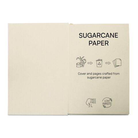 DICKINSON. A5-Notizbuch mit festem Einband, hergestellt aus Zuckerrohrpapier (80 % zuckerrohr) mit linierten Seiten Natur | ohne Werbeanbringung | Nicht verfügbar | Nicht verfügbar | Nicht verfügbar