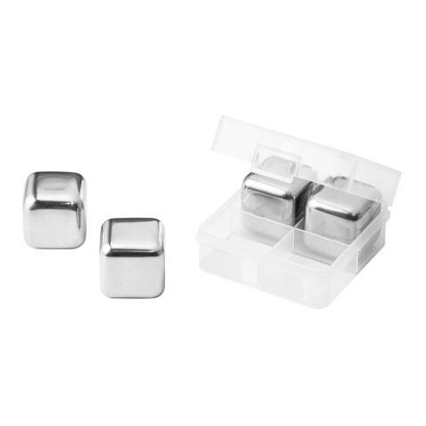 GLACIER. Set mit wiederverwendbaren Würfeln aus rostfreiem Stahl Silber | ohne Werbeanbringung