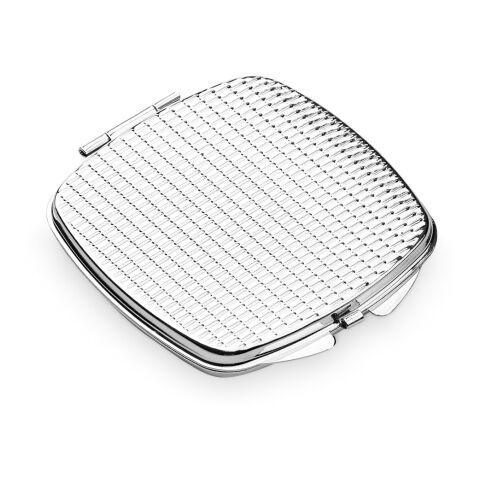 SHIMMER. Doppelter Taschenspiegel aus Metall Silber