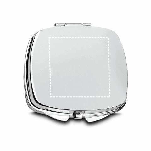 SHIMMER. Doppelter Taschenspiegel aus Metall Silber | ohne Werbeanbringung | Nicht verfügbar | Nicht verfügbar | Nicht verfügbar