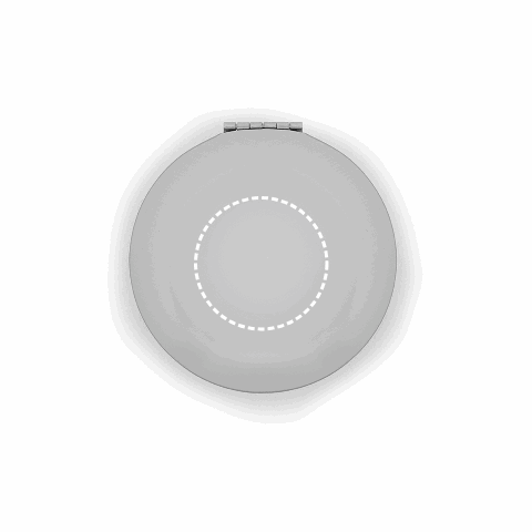 KAYLA. Runder doppelseitiger Aluminiumspiegel mit Magnetverschluss Silber | ohne Werbeanbringung | Nicht verfügbar | Nicht verfügbar