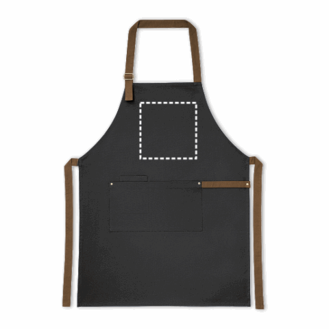 VESPER. Schürze aus 100% Canvas-Baumwolle (300 g/m²) mit Metalldetails schwarz | ohne Werbeanbringung | Nicht verfügbar | Nicht verfügbar | Nicht verfügbar
