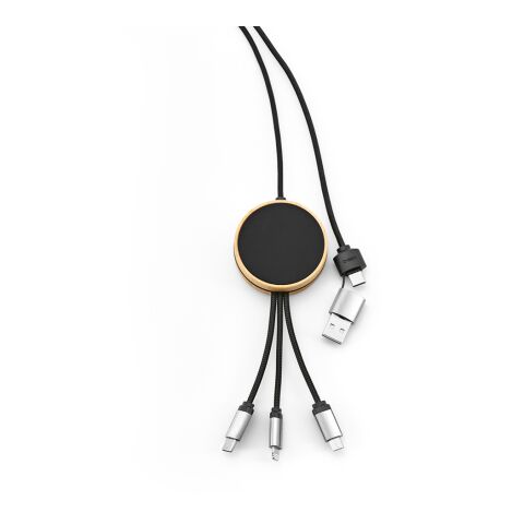 Feynman Ladekabel rPET 3 in 1 Schwarz | ohne Werbeanbringung