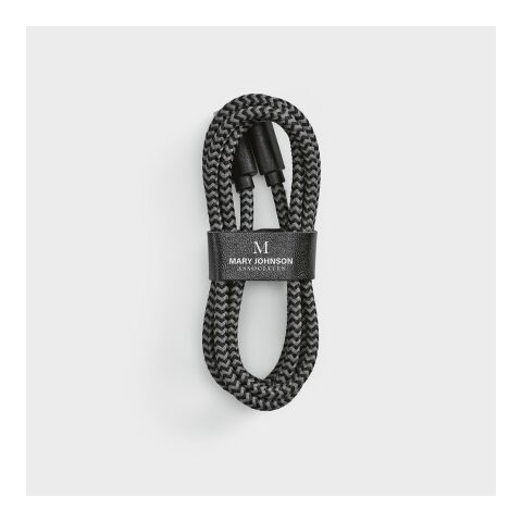 Leibniz Kabel aus rPET. 1 m. USB-C auf USB-A. Schnellladefunktion Schwarz | ohne Werbeanbringung | Nicht verfügbar | Nicht verfügbar | Nicht verfügbar