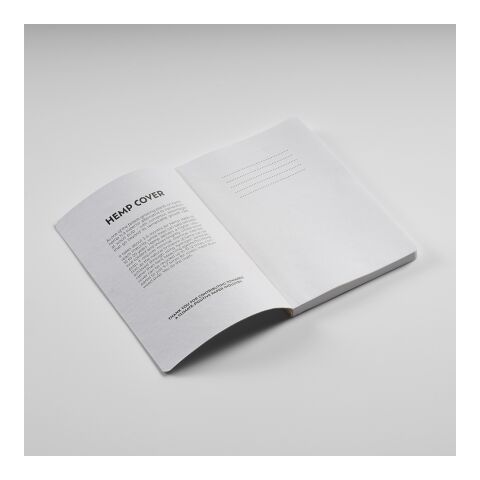 Austen A5 Notizbuch mit Hanfeinband. 196 Seiten aus 80gsm recy.Papier Pastel Weiß | ohne Werbeanbringung | Nicht verfügbar | Nicht verfügbar | Nicht verfügbar