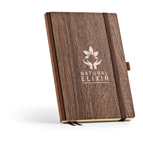 Steinbeck A5 Notizbuch Holzmaserungseinband. 196 Seiten aus 70gsm FSC Dunkelbraun | ohne Werbeanbringung | Nicht verfügbar | Nicht verfügbar | Nicht verfügbar